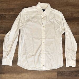 David Donahue Cream Dress Shirt Tailored Fit